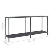 Console Table Black 160x35x75.5 cm Tempered Glass 331699