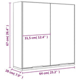 Bathroom Mirror Cabinet White 64x20x67 cm 811313