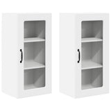 Wall Glass Cabinet LUCCA 2 pcs White 40 x 31 x 80 cm 884986