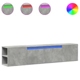 TV Wall Cabinet with LED Concrete Grey 180x31x39.5 cm 3307957