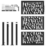 Garden Gate Black 100x150 cm Steel Trace Design 4100981