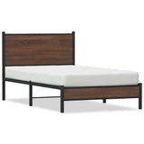 Metal Bed Frame without Mattress Brown Oak 100x200 cm 4007917