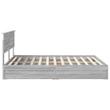 Storage Bed Grey Sonoma 160 x 200 cm Engineered Wood 3410782