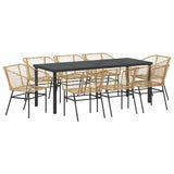 Garden Dining Set 9 pcs Brown Poly Rattan 3380903