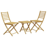 Bistro Set Natural Bamboo Bamboo Compact Foldable Bistro Set 3278524