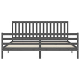 Bed Frame without Mattress Grey 200x200 cm Solid Wood 3194268