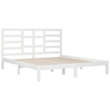 Bed Frame without Mattress White Solid Wood 200x200 cm 3105816
