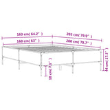 Bed Frame without Mattress Smoked Oak 160x200 cm 3279789