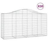 Arched Gabion Baskets 30 pcs 200x50x100/120 cm Galvanised Iron 3145657