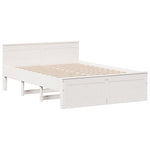 Bed Frame without Mattress with Headboard White 160x200 cm Solid Wood Pine 3308760