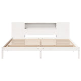 Bookcase Bed without Mattress White 180x200 cm Super King Solid Wood Pine 3322823