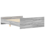 Bed Frame without Mattress Grey Sonoma 150x200 cm King Size 3203759