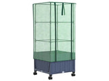 Garden Planter with Greenhouse Cover&Wheels Blue Grey PP 3422931