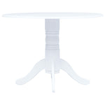 5 Piece Dining Set Solid Rubber Wood White 276869