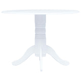 5 Piece Dining Set Solid Rubber Wood White 276869