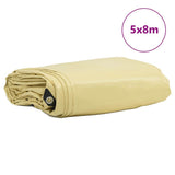 Tarpaulin 650g / m Beige 5 x 8 m Canvas with PVC Coating 42017752