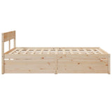 Bed Frame without Mattress 150x200 cm King Size Solid Wood Pine 3282345