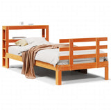 Bed Frame with Headboard without Mattress Wax Brown 90x200 cm 3306127
