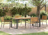 Garden Dining Set 5 pcs Grey and Brown Poly Rattan 3365476