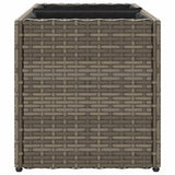Garden Planter with 2 Pots Grey 72x30x32 cm Poly Rattan 366424