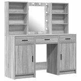 Dressing Table Set with Shelf 3 pcs Grey Sonoma Engineered Wood 3334295