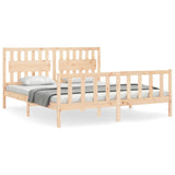 Bed Frame without Mattress Super King Size Solid Wood Pine 3192441