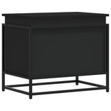 Storage Box with Lid Black 60x40x51.5 cm Engineered Wood 848794