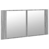 LED Bathroom Mirror Cabinet Grey Sonoma 90x12x45 cm Acrylic 834968