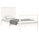 Bed Frame without Mattress White 100x200 cm Solid Wood 3195212