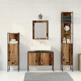 Bathroom Furniture Set with Shelf 4 pcs Brown Engineered wood 3334402