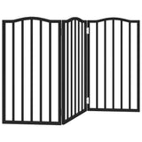Dog Gate Foldable 3 Panels Black 150 cm Poplar Wood 352222