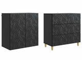 Cabinet Set 2 pcs Black 66 x 34.5 x 90 cm Engineered Wood 3416719