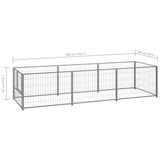Dog Kennel Silver 3 m Steel 3082101