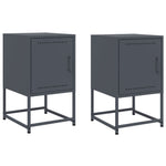 ZNTS Bedside Cabinets 2 pcs Anthracite 36x39x60.5 cm Steel 846451