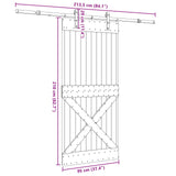 Sliding Door NARVIK Natural and Black 95 x 210 cm 3445357