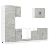 7 Piece Kitchen Cabinet Set Lucca Concrete Grey Engineered Wood 3314775