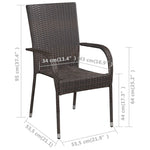 ZNTS 3 Piece Garden Dining Set Brown 3067689