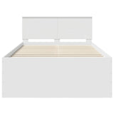 Bed Frame with Headboard White 120 x 190 cm Engineered Wood 3408592