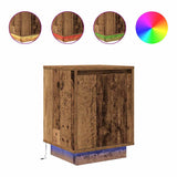Bedside Cabinets with LED Lights 2 pcs Old Wood 38x34x50 cm 861280