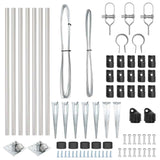 Fence Posts Manual 7 pcs Silver 32mm 60 cm Galvanised steel 42004266