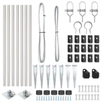 Fence Posts Manual 7 pcs Silver 32mm 100 cm Galvanised steel 42004270