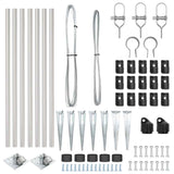 Ground Spike Fence Post 7 pcs Silver Powder-Coated Steel 42004272