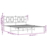 Metal Bed Frame without Mattress with Headboard Black 150x200cm 374243