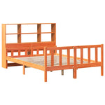 ZNTS Bookcase Bed without Mattress Wax Brown 160x200 cm Solid Wood 3322153