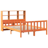 ZNTS Bookcase Bed without Mattress Wax Brown 160x200 cm Solid Wood 3322153