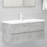 Sink Cabinet with Built-in Basin Concrete Grey Engineered Wood 3071661