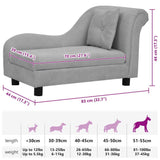 Dog Sofa with Pillow Grey 83x44x44 cm Plush 171100
