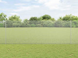 Welded Wire Fence with Posts 25 x 1.5 m Galvanised Steel Silver 3336372
