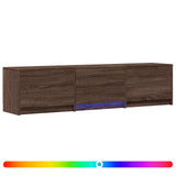TV Cabinet with LED Brown Oak 165 x 34 x 40 cm Engineered Wood 3418716