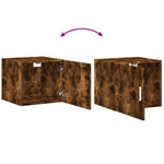 Slim Storage Cabinet Smoked Oak 45x42.5x225 cm Engineered Wood 3281298